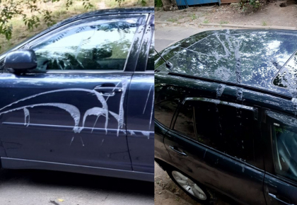 O șoferiță din capitală și-a găsit maşina stropită cu acid: Se caută martori - FOTO