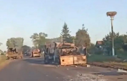 Lovitură șocantă încasată de armata rusă pe propriul teritoriu: Un convoi militar cu sute de soldați a fost făcut praf în Kursk - VIDEO