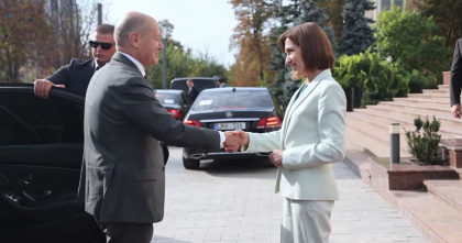 Cancelarul federal al Germaniei, Olaf Scholz, întâmpinat de Maia Sandu la Președinție - VIDEO
