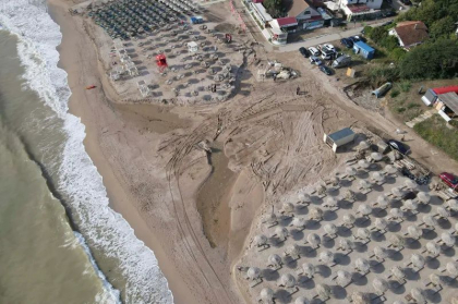Imagini din dronă cu Vama Veche, după furtuna teribilă care a lovit litoralul românesc în urmă cu o zi - FOTO/ VIDEO