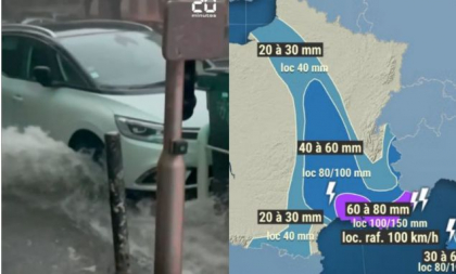 Furtuni în sud-estul Franței. Străzi și case inundate în Marsilia miercuri după-amiază după ce a plouat cât într-o lună