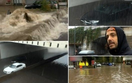 „A luat totul, podul, tot!" Inundaţii de proporţii în Italia. Un fermier a dispărut la Torino, după ce a fost luat de viitură cu tot cu tractor