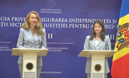 Ministrul Justiției, Veronica Mihailov-Moraru și omologul său din Letonia, Inese Lībiņa-Egnere susțin o conferință de presă - VIDEO

