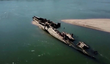 Nivelul scăzut al Dunării scoate la iveală nave scufundate în Al Doilea Război Mondial, în Serbia şi Ungaria
