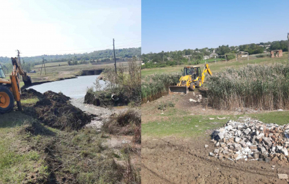 Șapte baraje construite ilegal pe cursul râului Ciulucul Mare au fost demolate - FOTO Șapte baraje construite ilegal pe cursul râului Ciulucul Mare au fost demolate - FOTO