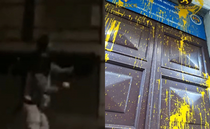 Sediul CEC a fost vandalizat cu ouă și vopsea: Doi frați din Criuleni, afiliați fugarului Ilan Șor, reținuți - VIDEO