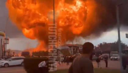 Explozie uriașă la o benzinărie din capitala Ceceniei. Patru persoane au murit, dintre care doi copii - VIDEO