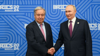 Șeful ONU nu mai e primit la Kiev după ce a dat mâna cu Putin la summitul BRICS Șeful ONU nu mai e primit la Kiev după ce a dat mâna cu Putin la summitul BRICS