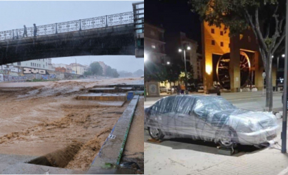 Furia naturii loveşte din nou Spania. Valencia, sub un nou cod roşu de inundaţii. În Malaga, localnicii şi-au legat de stâlpi maşinile - FOTO
