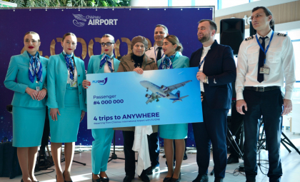 FLYONE sărbătorește pasagerul cu numărul 4.000.000 din Chișinău!