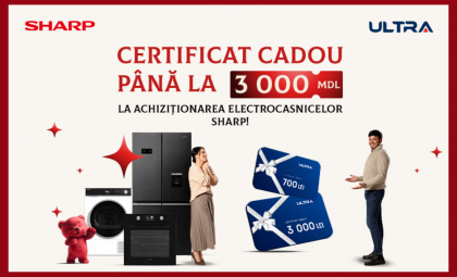Crăciunul alături de Ultra: Primește un certificat cadou de până la 3000 lei la achiziționarea electrocasnicelor Sharp Crăciunul alături de Ultra: Primește un certificat cadou de până la 3000 lei la achiziționarea electrocasnicelor Sharp