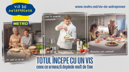 METRO Moldova a lansat campania de comunicare „Vis de Antreprenor”
- vocea antreprenorilor din HoReCa METRO Moldova a lansat campania de comunicare „Vis de Antreprenor”
- vocea antreprenorilor din HoReCa