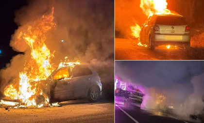 Un automobil a luat foc în mers, pe o şosea din Iaşi. Şoferul s-a autoevacuat la timp Un automobil a luat foc în mers, pe o şosea din Iaşi. Şoferul s-a autoevacuat la timp