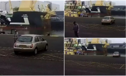 Un şofer olandez şi-a parcat maşina în port, dar a uitat un detaliu important. Momentul a fost filmat de camere în timp ce automobilul cade în apă - VIDEO Un şofer olandez şi-a parcat maşina în port, dar a uitat un detaliu important. Momentul a fost filmat de camere în timp ce automobilul cade în apă - VIDEO