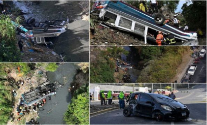 Peste 50 de morţi, după ce un autocar plin cu pasageri a căzut într-o râpă de 20 de metri, în Guatemala. Zi de doliu naţional Peste 50 de morţi, după ce un autocar plin cu pasageri a căzut într-o râpă de 20 de metri, în Guatemala. Zi de doliu naţional