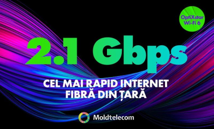 Moldtelecom lansează, în premieră, Internetul de 2.1 Gbps – cea mai rapidă conexiune din Moldova! Moldtelecom lansează, în premieră, Internetul de 2.1 Gbps – cea mai rapidă conexiune din Moldova!
