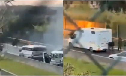Jaf ca în filmele de la Hollywood în Italia. Momentul în care două mașini de transport valori sunt aruncate în aer - VIDEO Jaf ca în filmele de la Hollywood în Italia. Momentul în care două mașini de transport valori sunt aruncate în aer - VIDEO