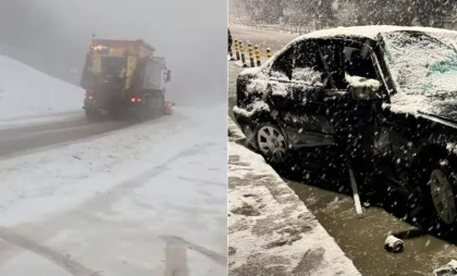 Iarnă în România. Ninge în mai multe județe. Au fost scoase utilajele de deszăpezire - VIDEO Iarnă în România. Ninge în mai multe județe. Au fost scoase utilajele de deszăpezire - VIDEO