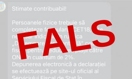 Atenție, FALS. SFS nu a expediat mesaje despre desemnarea procentuală de 2% în favoarea unui partid politic Atenție, FALS. SFS nu a expediat mesaje despre desemnarea procentuală de 2% în favoarea unui partid politic