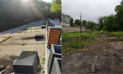 Val de acte de vandalism în sectorul Ciocana: Jardiniere distruse, copaci rupți și plante uscate intenționat