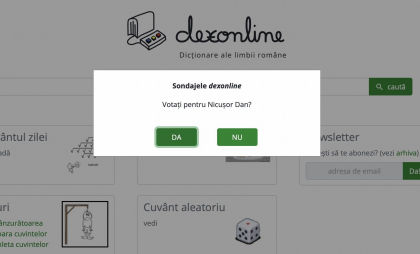 Vizitatorii Dexonline, întrebați dacă îl susțin pe Nicușor Dan la prezidențiale. Ce mesaj apare dacă spui „NU” - FOTO
Vizitatorii Dexonline, întrebați dacă îl susțin pe Nicușor Dan la prezidențiale. Ce mesaj apare dacă spui „NU” - FOTO
