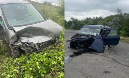 Accident grav la Căușeni: O persoană a decedat, iar alte două sunt internate în spital, după ce două mașini s-au lovit violent. Șoferul care a provocat impactul - reținut - FOTO