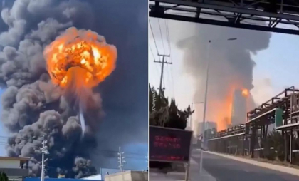 Momentul în care uzina chimică din China a sărit în aer, surprins de camerele de supraveghere - VIDEO Momentul în care uzina chimică din China a sărit în aer, surprins de camerele de supraveghere - VIDEO