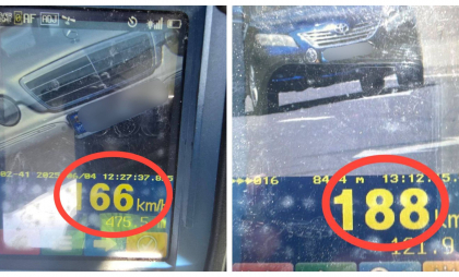 Doi șoferi, prinși în timp ce conduceau cu viteză excesivă - FOTO