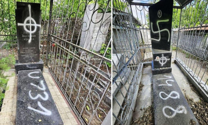  Peste 50 de morminte din Cimitirul Evreiesc - vandalizate. Primăria: „Considerăm astfel de acțiuni inacceptabile și pline de ură” - FOTO