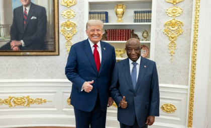 Încă un moment jenan marca Trump. L-a felicitat pe liderul Liberiei pentru nivelul englezei, dar engleza este limba oficială