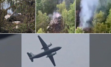 Avionul prăbușit în estul extrem al Rusiei era construit în 1976. Imagini de la locul tragediei - FOTO
