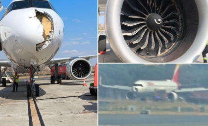 Panică într-un avion care zbura spre Paris. Imagini cu pasagerii având măștile de oxigen pe față și botul aeronavei distrus - FOTO/VIDEO