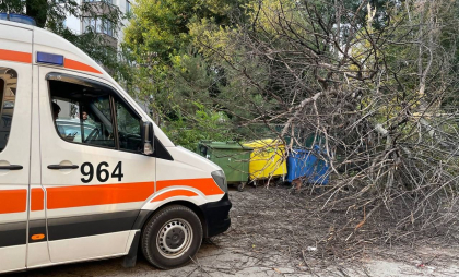 O femeie a fost rănită în sectorul Botanica, după ce un copac a fost doborât de vântul puternic în timpul furtunii - FOTO