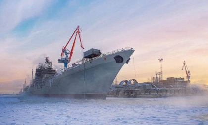 Un crucișător cu propulsie nucleară al marinei ruse a fost lansat la apă pentru teste, după o reparație capitală Un crucișător cu propulsie nucleară al marinei ruse a fost lansat la apă pentru teste, după o reparație capitală