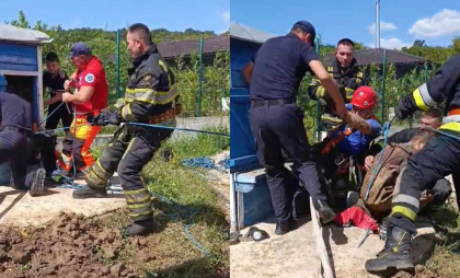 Un bărbat, căzut într-o fântână de 15 metri la Orhei, a fost salvat de pompieri și transportat la spital