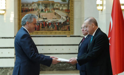 Ambasadorul Moldovei în Turcia, Oleg Serebrian, a prezentat scrisorile de acreditare președintelui Turciei 