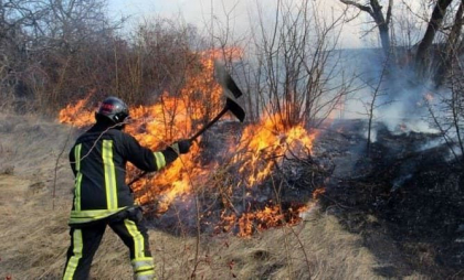 Incendiu de vegetație, la Cimișlia. Flăcările au cuprins o suprafață de 3 hectare 
