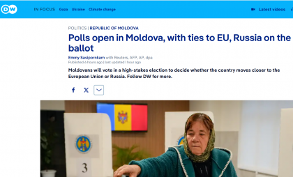 Alegerile parlamentare din Moldova - pe prima pagină în presa internațională: Moment de răscruce pentru viitorul țării, cu implicare directă a Moscovei - FOTO Alegerile parlamentare din Moldova - pe prima pagină în presa internațională: Moment de răscruce pentru viitorul țării, cu implicare directă a Moscovei - FOTO