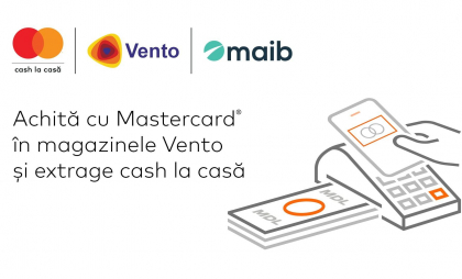 Mastercard lansează serviciul de retragere a numerarului la plata cu cardul, disponibil la stațiile de alimentare Vento în Moldova