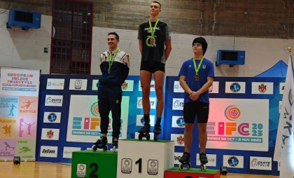 Premieră pentru sporturile cu role din Moldova. Maxim Caraion a devenit cel mai tânăr campion european din istorie, în proba de sărituri în înălțime