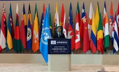 Ministrul Afacerilor Externe, Mihai Popșoi, la Conferința Generală a UNESCO: „Angajamentul Moldovei față de pace, democrație și demnitate umană este profund și neclintit" Ministrul Afacerilor Externe, Mihai Popșoi, la Conferința Generală a UNESCO: „Angajamentul Moldovei față de pace, democrație și demnitate umană este profund și neclintit"