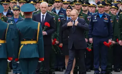 Andrei Belousov și Vladimir Putin