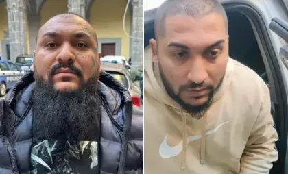 Imagini cu Dani Mocanu și fratele său după ce au fost prinși în Italia Imagini cu Dani Mocanu și fratele său după ce au fost prinși în Italia