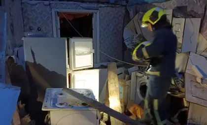 Deflagrație într-o casă Deflagrație într-o casă