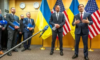 Secretarul de stat american Marco Rubio și eful cancelariei prezidenţiale ucrainene Andrii Iermak