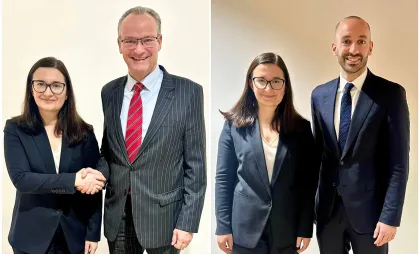 Cristina Gherasimov, Gunther Krichbaum și Benjamin Haddad Cristina Gherasimov, Gunther Krichbaum și Benjamin Haddad