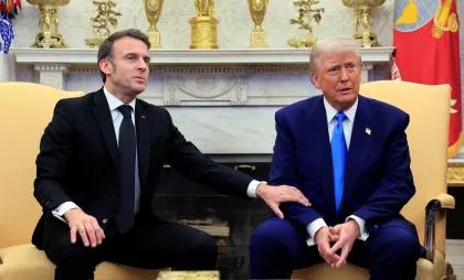 Emmanuel Macron și Donald Trump 