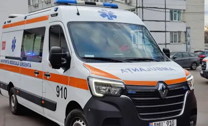 Ambulanța venită la intervenție