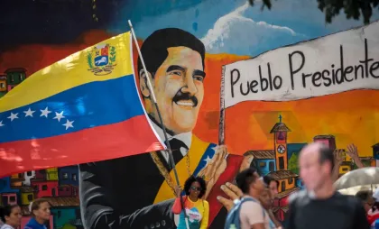Suporteri ai regimului Maduro, la Caracas