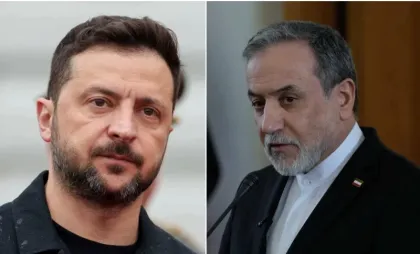 Volodemir Zelenski și Abbas Araghchi